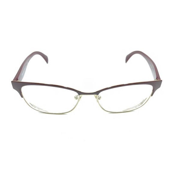 Prada VPR 65R UAN-1O1 Burgundy Red Gold Square Eyeglasses Frames 53-16 140 Italy - Picture 2 of 12